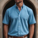 EcoQuest Blue Cotton Short Sleeve Shirt